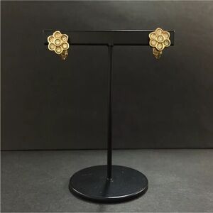 Christian Dior Rhinestone Gold Tone Earrings